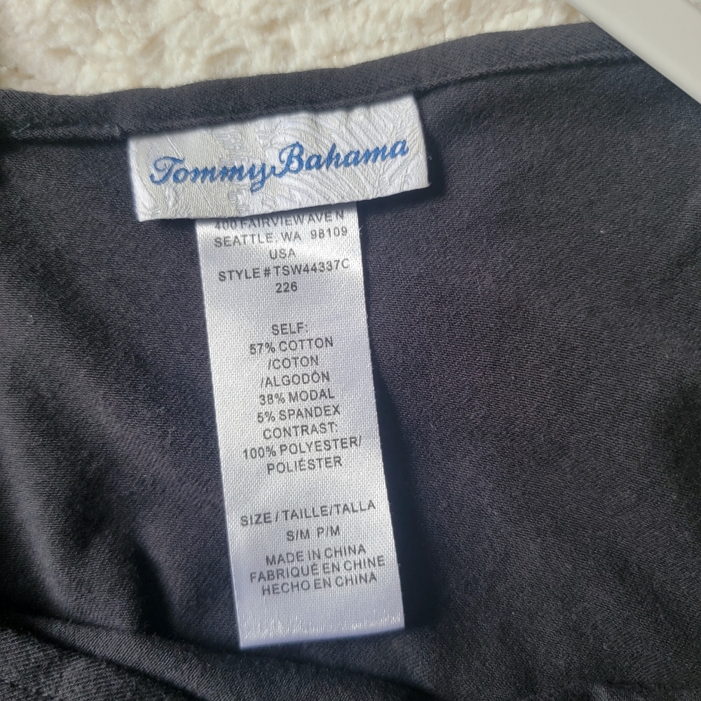 Tommy Bahama Black Scarf Midi Vacation Casual Dress Swim Cover-Up Resort‎ Wear - Picture 10 of 12